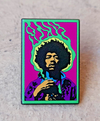 Jimi hendrix metal enamel pin - hendrix,