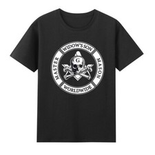Master Widow's Son Mason Worldwide Skull Compass Square Masonic Men's T-Shirt