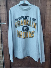 Mens Franklin Marshall Graphic Jumper Sweatshirt Size Large Grey Athletic Wear