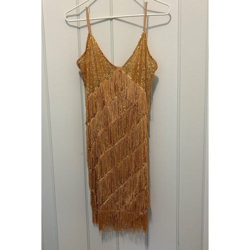 Gold sequin fringe - gold, flapper