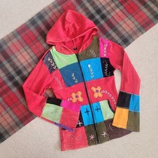 Nepalese Hippie Patchwork Floral Pixie Festival Hoodie Embroidered Cotton Boho