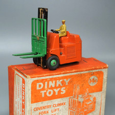 Original Vintage Dinky 14C Coventry Climax Fork Lift Truck, Orange, Boxed