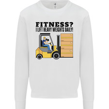 Forklift Driver I Lift Heavy Weights Funny Kids Sweatshirt Jumper