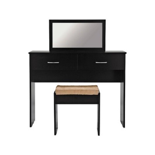Black dressing table desk - black,