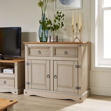 Grey Corona Pine Dining Room Kitchen Table and Chair Sideboard Merchants Chest