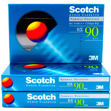 ⭐️3 X Scotch BX 90 Minutes Blank Audio Media Recording Cassette Tapes (1993) New