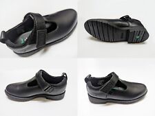 Girls KICKERS Black Leather Shoes New T-Bar Strap Fastening Lachly School 8-2.5