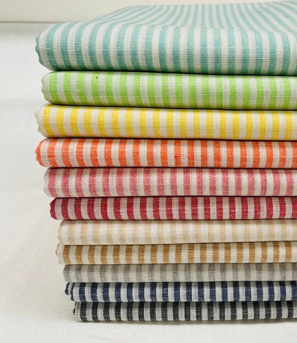 Candy stripe linen fabric - candy,