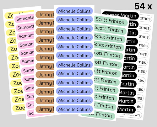 Personalised name labels - 54,