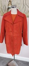 LADIES COAT SIZE 12 HEA TONA CLASSIC REAL SUEDE VGC LEATHER KNEE LENGTH SLIM FIT