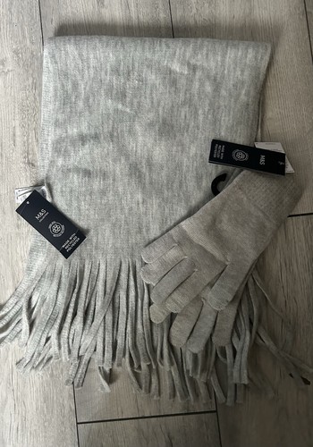 Ladies grey scarf - and, glove