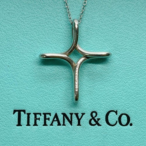 Tiffany open cross necklace - open,