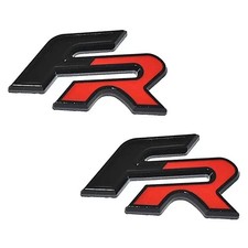 2 x Gloss Black & Red Metal FR