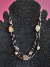 Marks & Spencer Ladies Black Coloured Multistrand & Multicoloured Bead Necklace