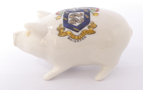 Crested china pig - pig, brighton
