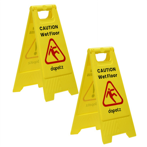 Yellow caution wet floor - wet,