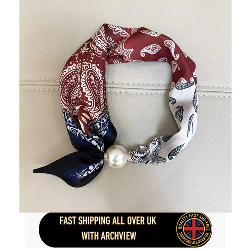 Pearl magnetic clasp scarf - pearl,