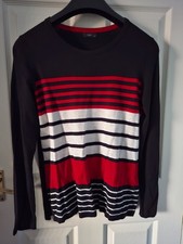 M&Co Black/Red/Beige Striped