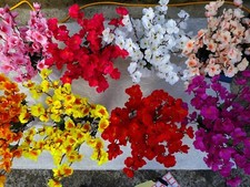 Joblot of 48 pcs 9 branch artificial peach blossom silk flower bunch wholesale