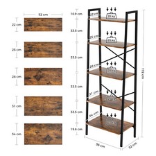 Ladder Shelf Bookcase 5 Tier