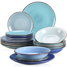 vancasso BONITA Dinner Set Stoneware Handpainted Tableware Plates Bowls Mug Blue