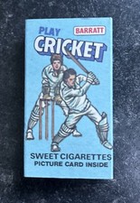 BARRATT BASSETT EMPTY Sweet Cigarette Box PACKET- PLAY CRICKET 1980