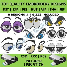 cartoon eyes PES DST JEF