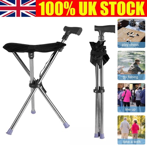 Folding walking stick seat - walking,