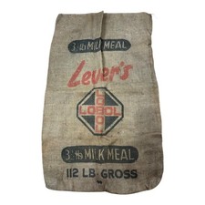 Vintage flour sack Grain sack Lever's feedsack canvas bag advertising farm