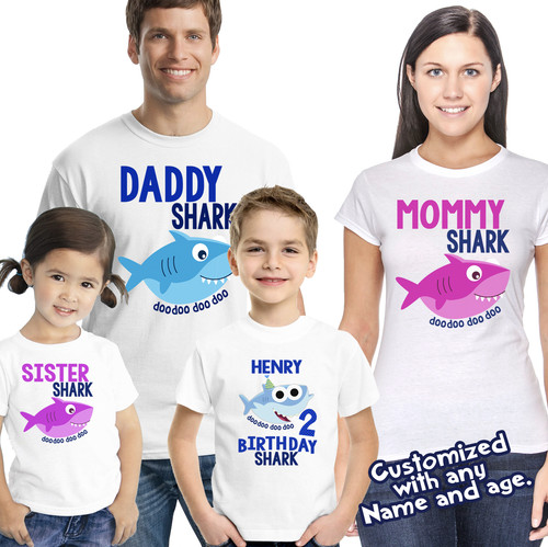 Baby shark shirts family - shark,