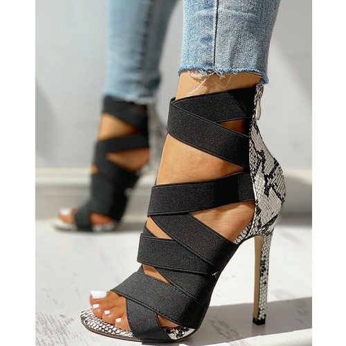 Women open toe snakeskin - women,