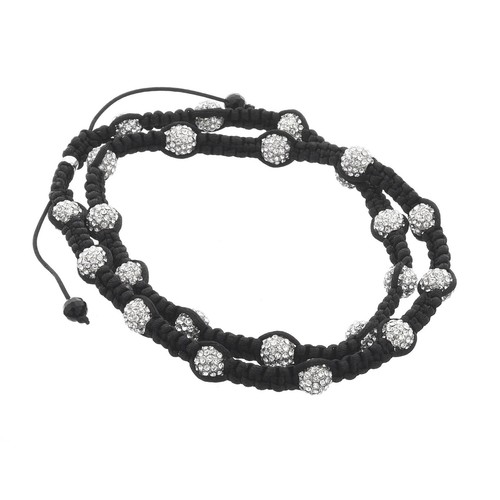 Black shamballa beaded - black,