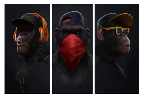 Banksy wise monkeys - 3,