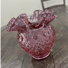 Vtg Fenton Dusty Rose Pink Cut