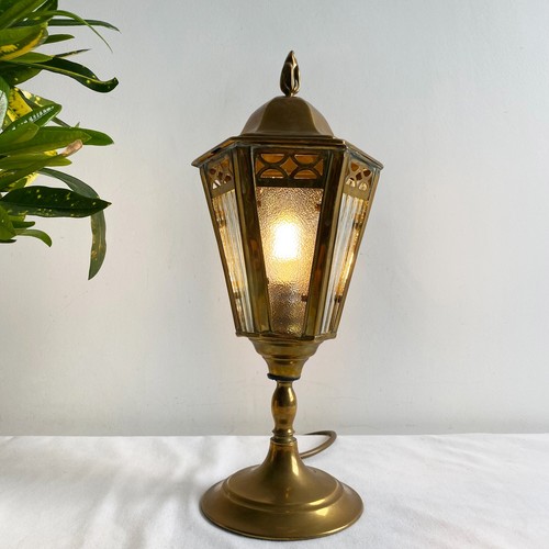 Vintage brass glass - glass, lantern
