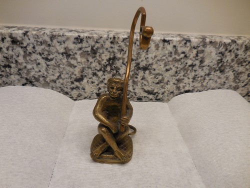 Antique bronze seated monkey - bronze,