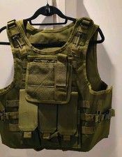 Men's Tactical Military Army Vest NEW UK Size M-L Chest Pocket Adjustable Waist