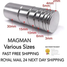 High-Powered N52 Neodymium Magnets - Various Sizes (2-35mm) for DIY Crafts