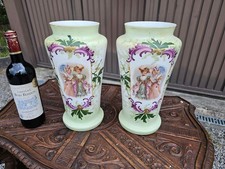 Antique belgian pair opaline