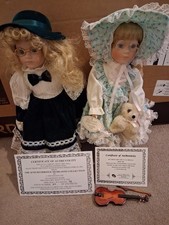 Pair of Knightsbridge Collection Porcelain Dolls 16" Zoe 