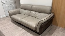 Light grey leather sofa and