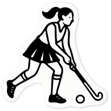 'Girl Playing Hockey' Clear