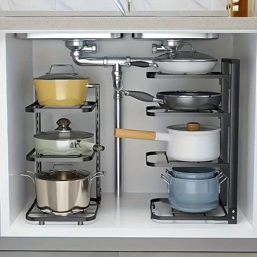 Pot and pan organizer rack - and,