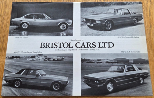 Bristol car brochure 412 - bristol, uk