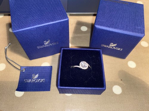 Swarovski halo crystal ring - crystal,