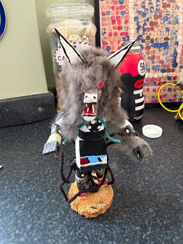 Handmade wolf kachina doll - wolf,