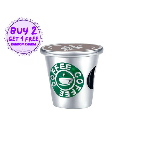 Coffee cup with flower - coffee, pattern