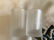 Jaegermeister Frosted Glass Shot Glasses x 2 Good Condition 