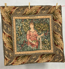 Vintage French Beautiful Pomona Medieval Scene Wall Hanging Tapestry 70x69 cm