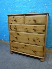 SOLID WOOD 3+2 DRAWER CHEST H99cm W83cm D42cm - VISIT OUR LARGE WAREHOUSE